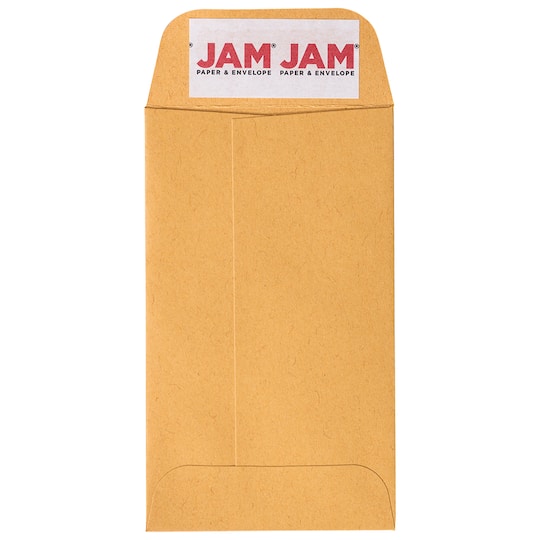 JAM Paper Brown Kraft Manila #4 Coin Business Commercial Envelopes with Peel & Seal Closure